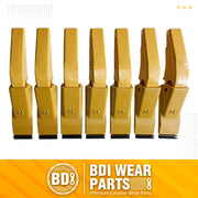 BDI Wear Parts Weld-on Flush Mount 2A Bucket Shanks 2AH Original Fab Bucket Teeth with Pins Backhole Excavator Bucket Digging Teeth Adapter - 7 Set