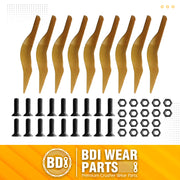 BDI Wear Parts 132-4720 1324720 Bucket Teeth for Caterpillar Aftermarket Teeth fit Skidsteer CAT Loaders Excavators w/Bolts and Nuts - 9PK