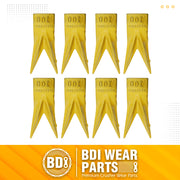 BDI Wear Parts Assembly Adapter 119-3204 Bolt On Shank / 1U3202WTL Excavator Bucket Teeth/Pin 8E6208 Retainer 8E6209, Caterpillar Bucket Tooth J200 Series - 8 Set