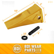 BDI Wear Parts 5 Pack Bucket Teeth 1U3352 Pins 8E6358 8E6359 Fits for Tractor Bucket Teeth Pins Retailers Excavator Caterpillar