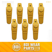 BDI Wear Parts Assembly 230X156 Backhoe Shank / X156L Bucket Teeth / P156 Roll Pins Bobcat Skid Steer Caterpillar Style for Mini Excavator - 7 Set
