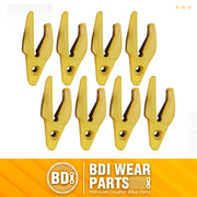 BDI Wear Parts Assembly Adapter 119-3204 Bolt On Shank / 1U3202WTL Excavator Bucket Teeth/Pin 8E6208 Retainer 8E6209, Caterpillar Bucket Tooth J200 Series - 8 Set