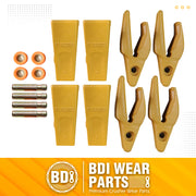 BDI Wear Parts Assembly Adapter 119-3204 Bolt On Shank / 1U3202 Excavator Bucket Teeth/Pins 8E6208 Retainers 8E6209, Caterpillar Bucket Tooth J200 Series - 4 Set