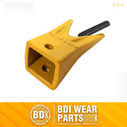 BDI Wear Parts X156WTL Twin Tiger Hensley Style Bucket Teeth with P156 Flex Pin - 1 Pack