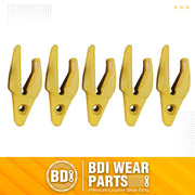 BDI Wear Parts Assembly Adapter 119-3204 Bolt On Shank / 1U3202WTL Excavator Bucket Teeth/Pin 8E6208 Retainer 8E6209, Caterpillar Bucket Tooth J200 Series - 5 Set