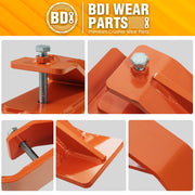 2PCS Tractor Bucket Protector Heavy Duty Steel Snow Plow Attachments Skid Edge Protector Turf Tamer Skid Protector with Lock Nuts and Bolts - Orange