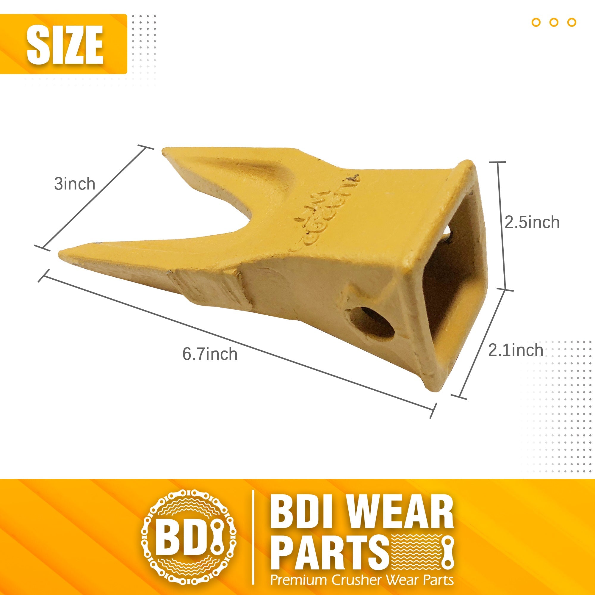 BDI Wear Parts 1U3202WTL Hensley Style Bucket Teeth for Excavator Buckets Caterpillars Tractor Backhoe Bucket Teeth for Skid Steer (5 Pack)