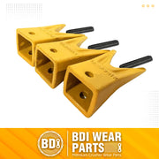 BDI Wear Parts X156WTL Twin Tiger Hensley Style Bucket Teeth with P156 Flex Pins - 3 Pack