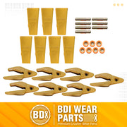 BDI Wear Parts Assembly Adapter 119-3204 Bolt On Shank / 1U3202 Excavator Bucket Teeth/Pins 8E6208 Retainers 8E6209, Caterpillar Bucket Tooth J200 Series - 7 Set