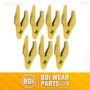 BDI Wear Parts Assembly Adapter 119-3204 Bolt On Shank / 1U3202WTL Excavator Bucket Teeth/Pin 8E6208 Retainer 8E6209, Caterpillar Bucket Tooth J200 Series - 7 Set
