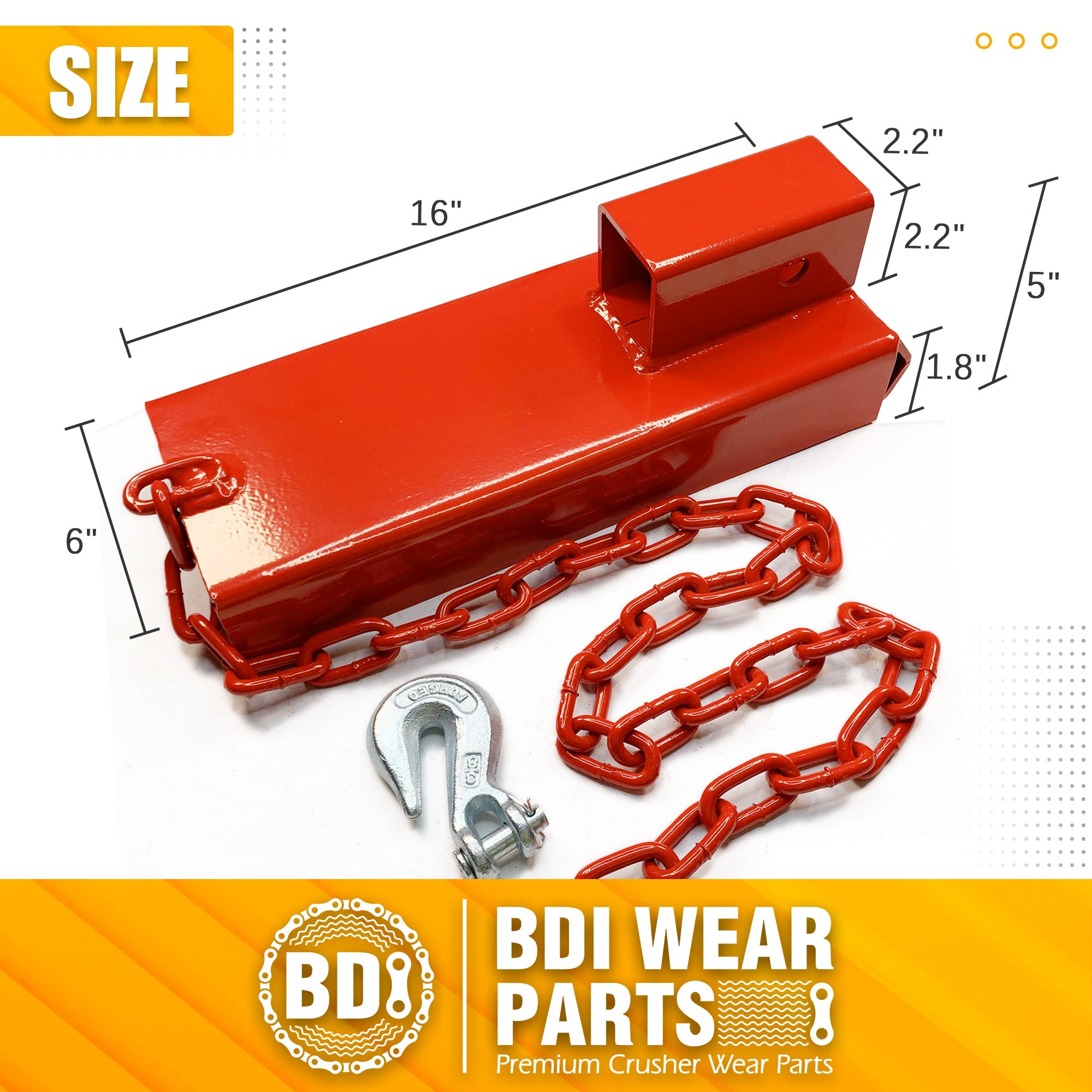 BDI Wear Parts Forklift Hook Receiver Tray Fork Trailer Traction Adapter, Fork Trailer Traction Adapter with Chain