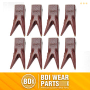 BDI Wear Parts Assembly U43792 Bucket Tooth Adapter +23 23WTL Bucket Teeth with TF23P Flex Pins/Weld on Bucket Teeth Compatible with Hensley Excavator - 8 Set