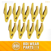 BDI Wear Parts Assembly Adapter 119-3204 Bolt On Shank / 1U3202TL Excavator Bucket Teeth/Pin 8E6208 Retainer 8E6209, Caterpillar Bucket Tooth J200 Series - 9 Set