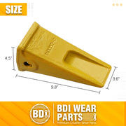BDI Wear Parts 5 Pack Forged Caterpillar J350 Style Bucket Dirt Teeth w/Pins 8E6358 & 8E6359 Retainers - 1U3352 (5)