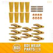 BDI Wear Parts Assembly Adapter 119-3204 Bolt On Shank / 1U3202 Excavator Bucket Teeth/Pins 8E6208 Retainers 8E6209, Caterpillar Bucket Tooth J200 Series - 8 Set