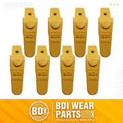BDI Wear Parts Assembly 230X156 Backhoe Shank / X156L Bucket Teeth / P156 Roll Pins Bobcat Skid Steer Caterpillar Style for Mini Excavator - 8 Set