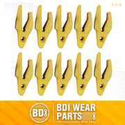 BDI Wear Parts Assembly Adapter 119-3204 Bolt On Shank / 1U3202TL Excavator Bucket Teeth/Pin 8E6208 Retainer 8E6209, Caterpillar Bucket Tooth J200 Series - 10 Set