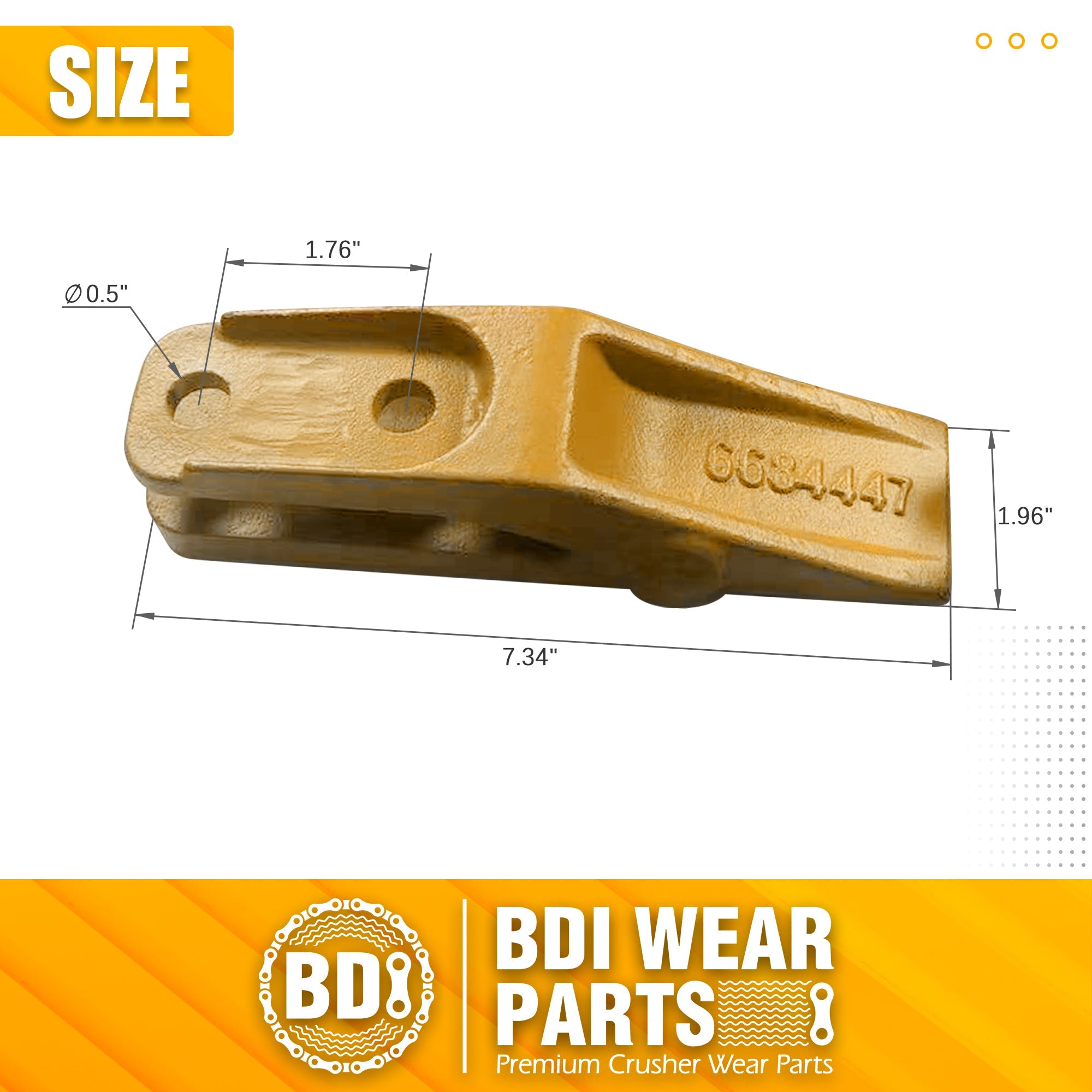 BDI Wear Parts 6684447 Trenching Bucket Teeth, Bobcat Style Skid Steer Backhoe Bolt On Tooth Unitooth - 3 PK