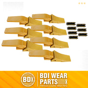 BDI Wear Parts Assembly U43792 Bucket Tooth Adapter +23 230 Bucket Teeth with TF23P Flex Pins Weld on Bucket Teeth for 23 & 230 Series Skid Steer Loaders and Excavators- 7PK