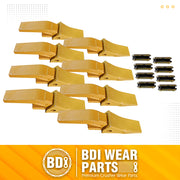 BDI Wear Parts Assembly U43792 Bucket Tooth Adapter +23 230 Bucket Teeth with TF23P Flex Pins Weld on Bucket Teeth for 23 & 230 Series Skid Steer Loaders and Excavators- 8PK