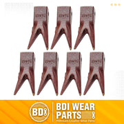 BDI Wear Parts Assembly U43792 Bucket Tooth Adapter +23 23WTL Bucket Teeth with TF23P Flex Pins/Weld on Bucket Teeth Compatible with Hensley Excavator - 7 Set