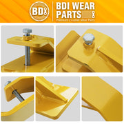 1PCS Tractor Bucket Protector Heavy Duty Steel Snow Plow Attachments Skid Edge Protector Turf Tamer Skid Protector with Lock Nuts and Bolts - Yellow