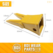 BDI Wear Parts 1U3252WTL Hensley Style Bucket Teeth for Excavator Buckets Tractor Bucket Tooth for Skid Steer for Caterpillars - 10Pack