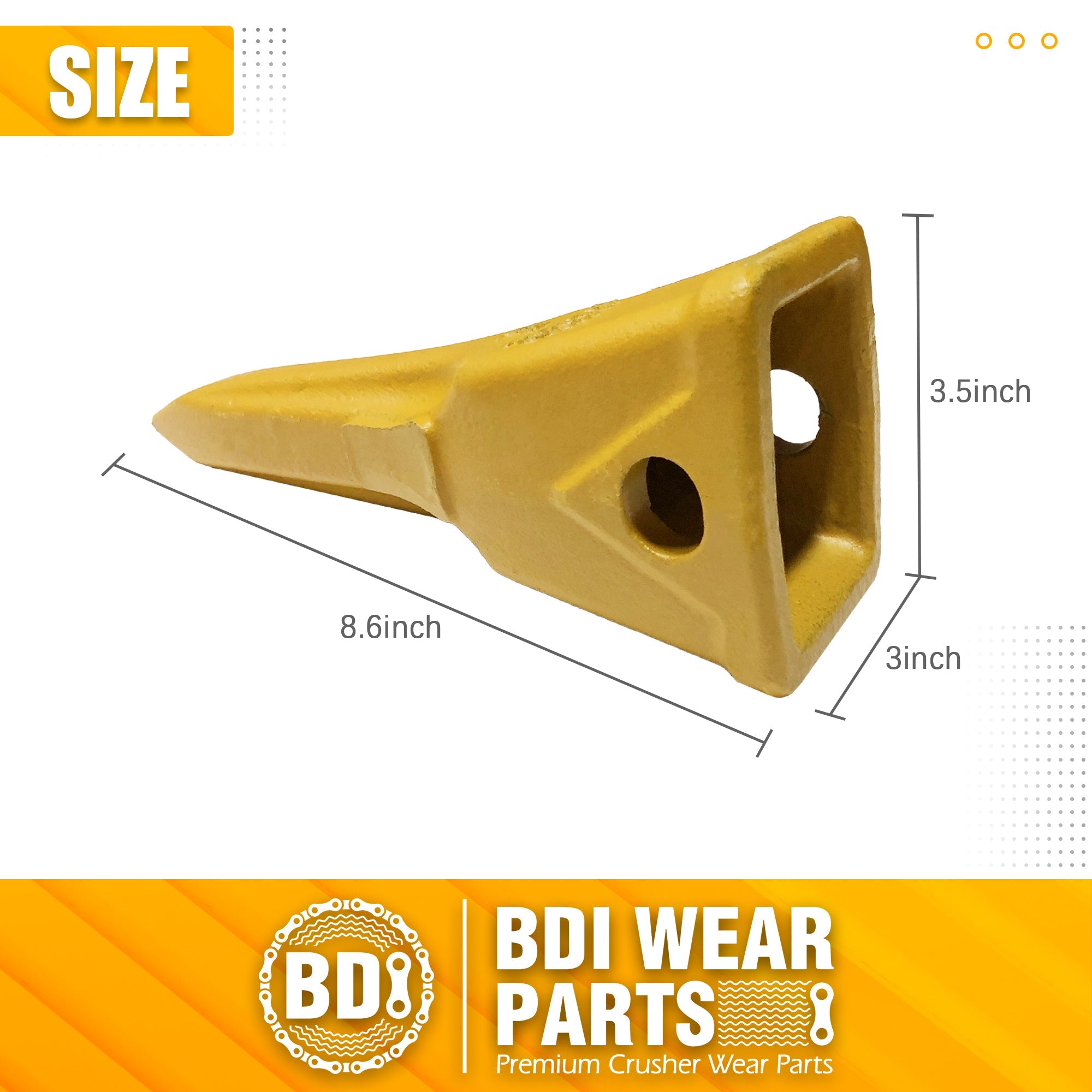 BDI Wear Parts 1U3252TL Backhoe Bucket Teeth (5 Pack) Caterpillars J250 with Pins for Mini Excavator Buckets