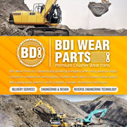 BDI Wear Parts Assembly U43792 Bucket Tooth Adapter, 230S Bucket Teeth with TF23P Flex Pins Weld on Bucket Teeth for 23 & 230 Series Skid Steer Loaders and Excavators- 7PK