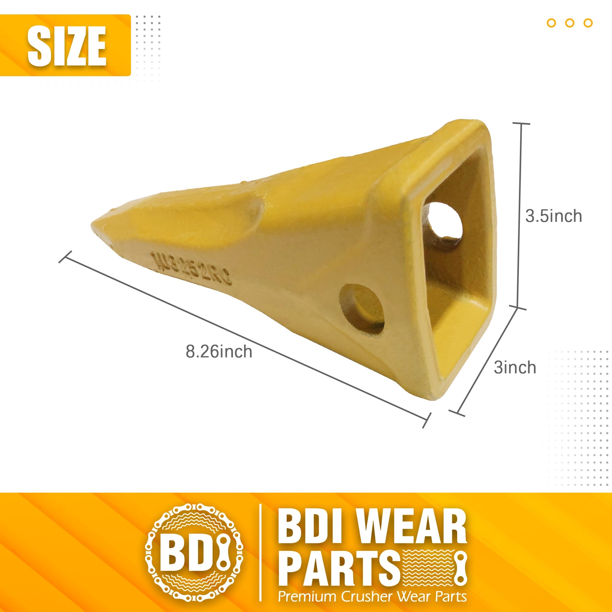 BDI Wear Parts Cat Bucket Teeth Combination of 1U3252RC Caterpillars J250 Hensley Style Buckets Teeth with Pins - 5 Pack