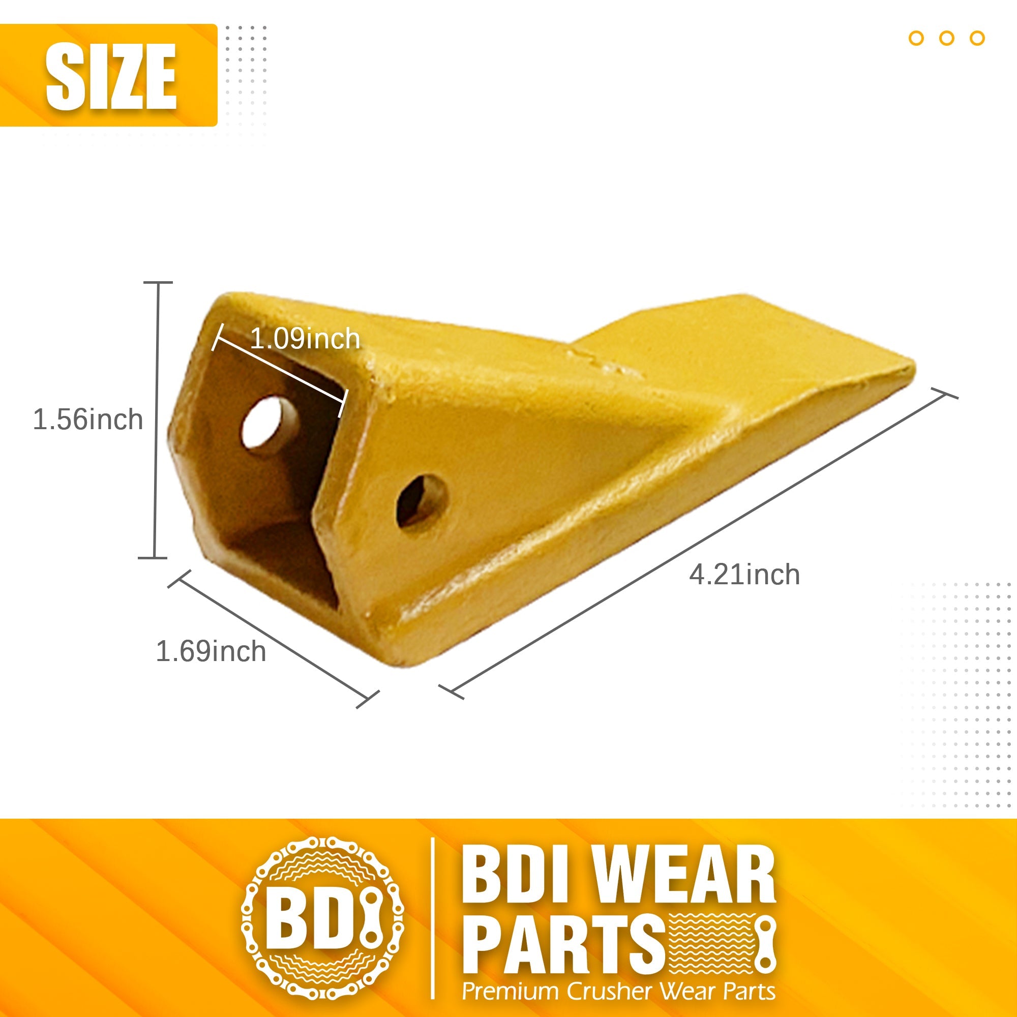 BDI Wear Parts 2AH Original Fab Bucket Teeth 10 Pack with Pins Backhole Excavator Bucket Digging Teeth