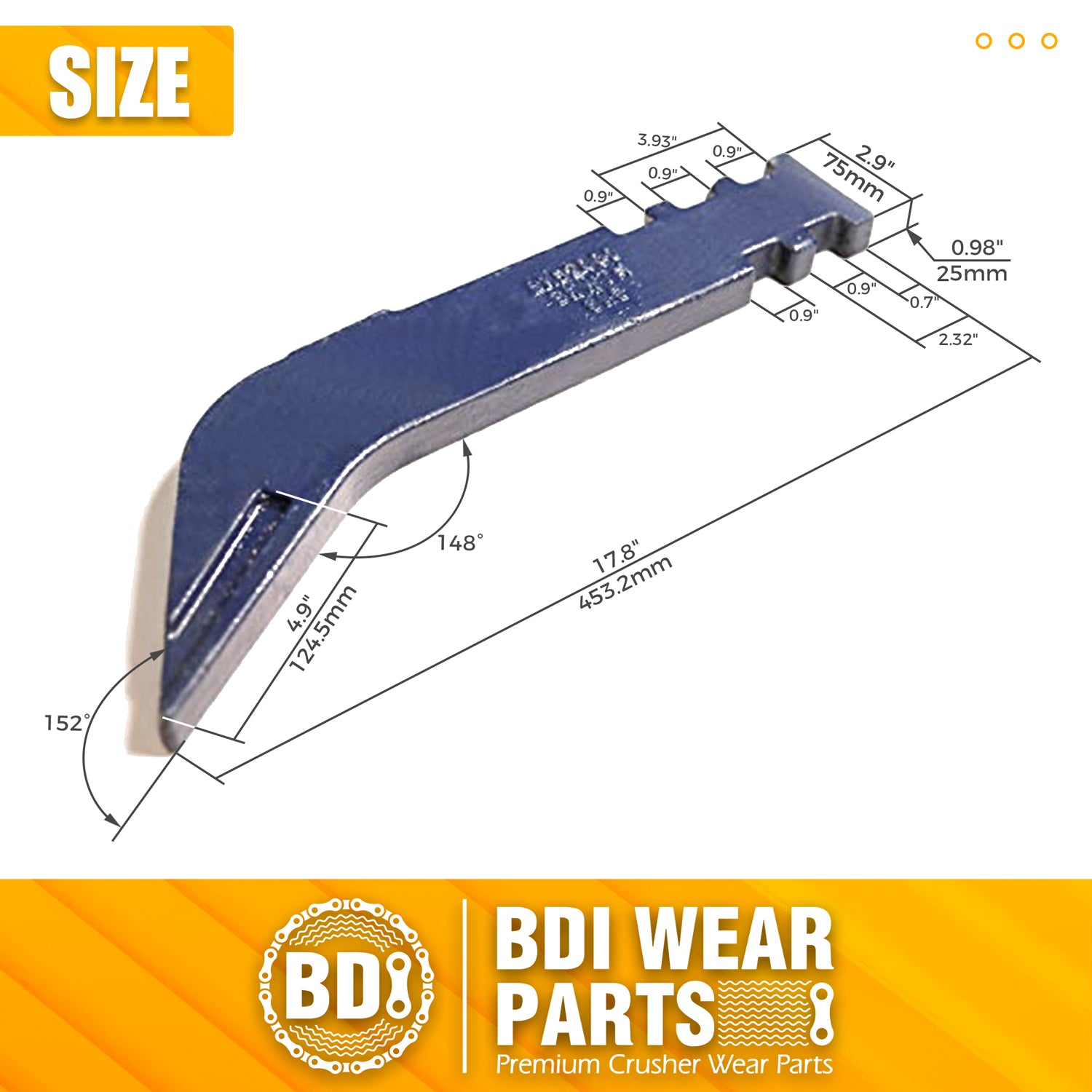9F5124 Scarifier/Ripper Shank Caterpillar Style Shank Tooth-3 Notch Fits Caterpillar 1957218 120G 120H 12H NA 130G 135H