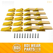 BDI Wear Parts Assembly U43792 Bucket Tooth Adapter, 230S Bucket Teeth with TF23P Flex Pins Weld on Bucket Teeth for 23 & 230 Series Skid Steer Loaders and Excavators- 10PK