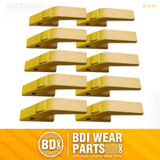 BDI Wear Parts Assembly U43792 Bucket Tooth Adapter, 230S Bucket Teeth with TF23P Flex Pins Weld on Bucket Teeth for 23 & 230 Series Skid Steer Loaders and Excavators- 10PK