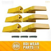 BDI Wear Parts Assembly U43792 Bucket Tooth Adapter, 230S Bucket Teeth with TF23P Flex Pins Weld on Bucket Teeth for 23 & 230 Series Skid Steer Loaders and Excavators- 3PK