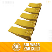BDI Wear Parts Assembly U43792 Bucket Tooth Adapter, 230S Bucket Teeth with TF23P Flex Pins Weld on Bucket Teeth for 23 & 230 Series Skid Steer Loaders and Excavators- 5PK