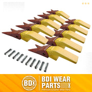 BDI Wear Parts Assembly U43792 Bucket Tooth Adapter + 23 23WTL Bucket Teeth with TF23P Flex Pins/Weld on Bucket Teeth Compatible with Hensley Excavator - 10 Set