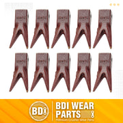 BDI Wear Parts Assembly U43792 Bucket Tooth Adapter + 23 23WTL Bucket Teeth with TF23P Flex Pins/Weld on Bucket Teeth Compatible with Hensley Excavator - 10 Set