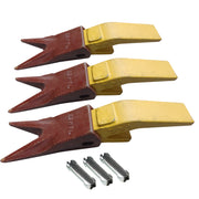 BDI Wear Parts Assembly U43792 Bucket Tooth Adapter +23 23WTL Bucket Teeth with TF23P Flex Pins/Weld on Bucket Teeth Compatible with Hensley Excavator - 3 Set