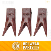 BDI Wear Parts Assembly U43792 Bucket Tooth Adapter +23 23WTL Bucket Teeth with TF23P Flex Pins/Weld on Bucket Teeth Compatible with Hensley Excavator - 3 Set