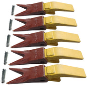 BDI Wear Parts Assembly U43792 Bucket Tooth Adapter +23 23WTL Bucket Teeth with TF23P Flex Pins/Weld on Bucket Teeth Compatible with Hensley Excavator - 5 Set