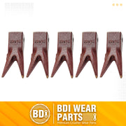 BDI Wear Parts Assembly U43792 Bucket Tooth Adapter +23 23WTL Bucket Teeth with TF23P Flex Pins/Weld on Bucket Teeth Compatible with Hensley Excavator - 5 Set