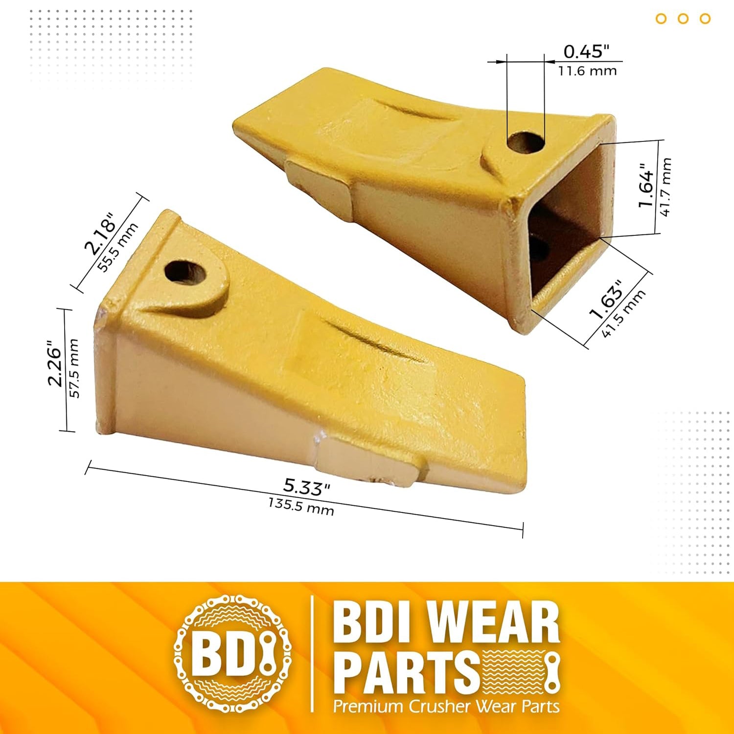 BDI Wear Parts 10 Pack X156L Dirt Teeth Hensley Style Bucket Teeth with 10 Pack P156 Pins for Skid Steer and Mini Excavators