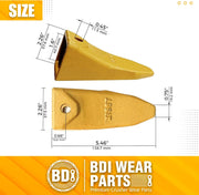 BDI Wear Parts X156T Tiger Hensley Style Bucket Teeth 5 Pack 156 Series Adapters Short Teeth