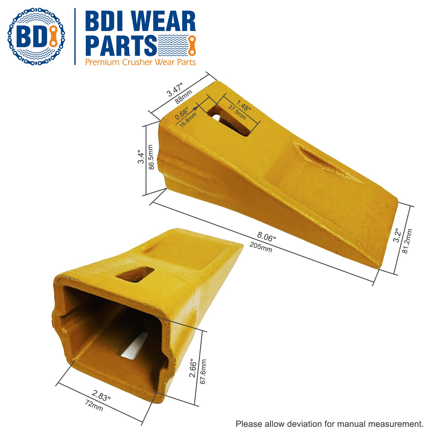 BDI Wear Parts Bucket Teeth X290 with K290S Flexpins Sharp Bucket Teeth Replacement - 5 Pack