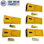 BDI Wear Parts Bucket Teeth X290 with K290S Flexpins Sharp Bucket Teeth Replacement - 5 Pack